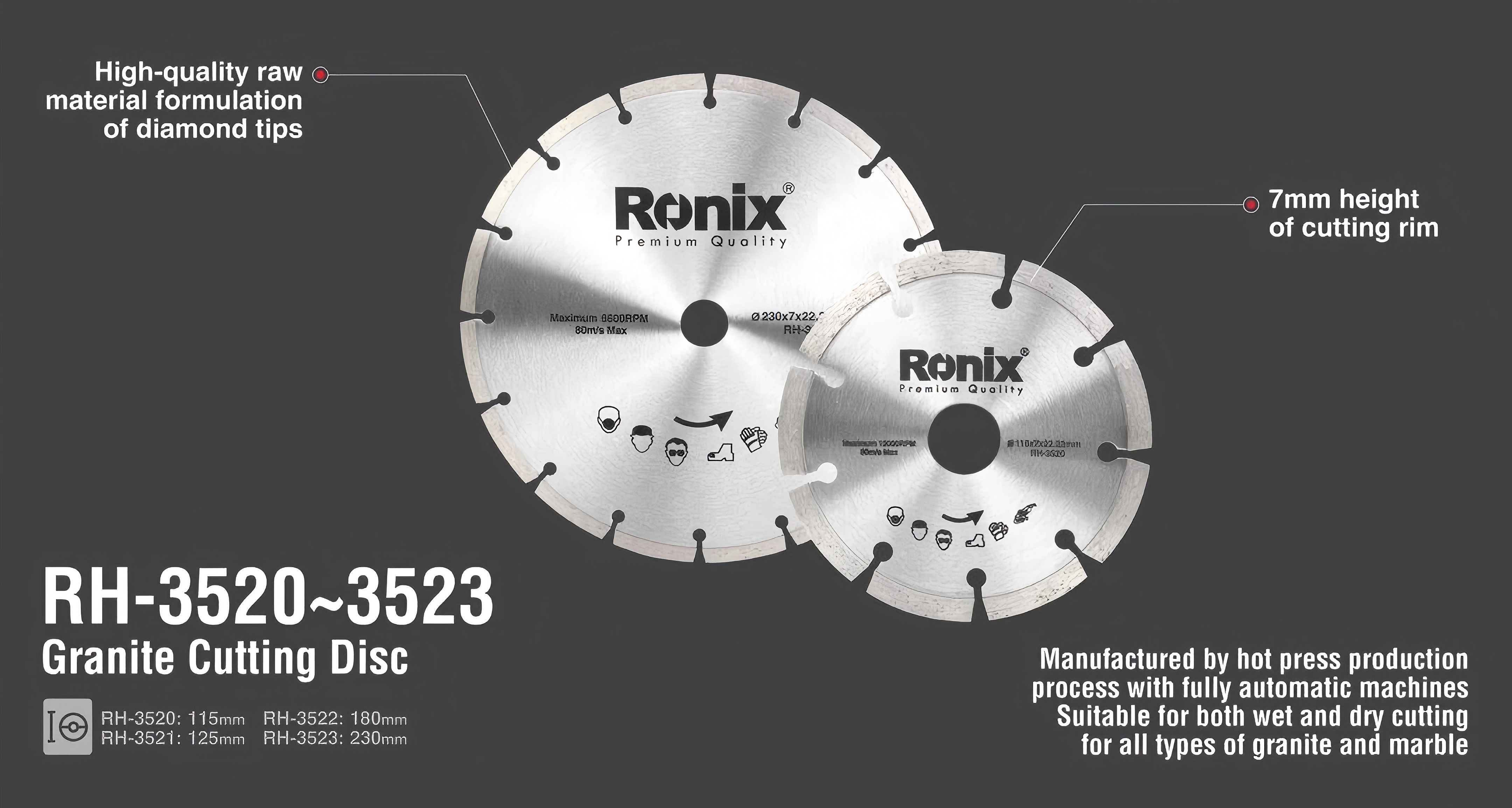 RH-35203 Granite Cutting Disc-Ronix Tools RH-35203 Granite Cutting Disc-Ronix Tools