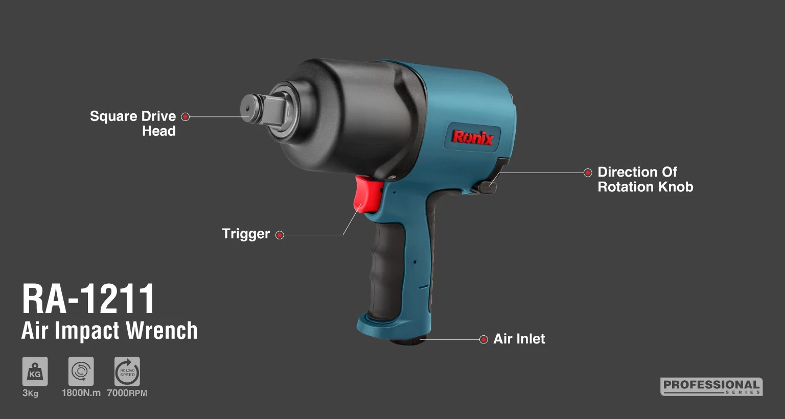 RA-1211 Air Impact Wrench-Ronix Tools (9) RA-1211 Air Impact Wrench-Ronix Tools (9)