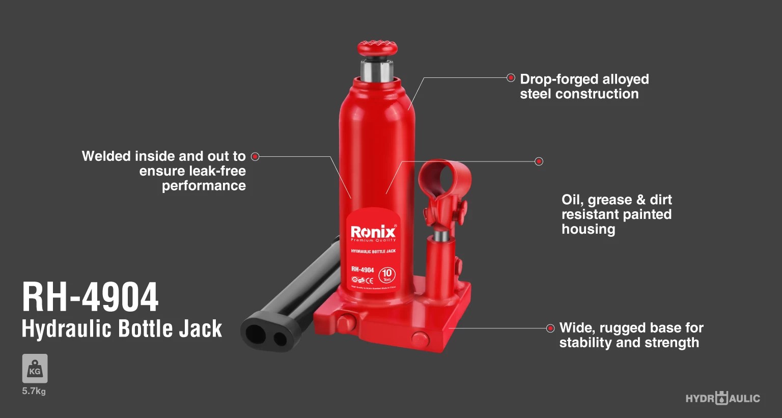 RH-4904 Hydraulic Bottle Jack-Ronix Tools (2) RH-4904 Hydraulic Bottle Jack-Ronix Tools (2)