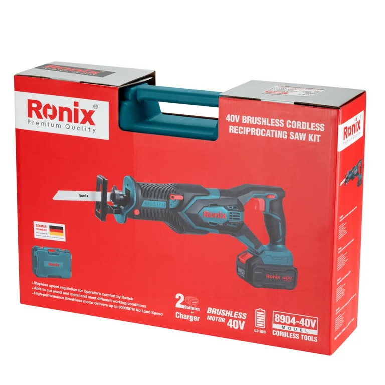 Ronix 8904-40V Brushless Cordless Reciprocating Saw Kit – Maximum Power, Precision, and Versatility