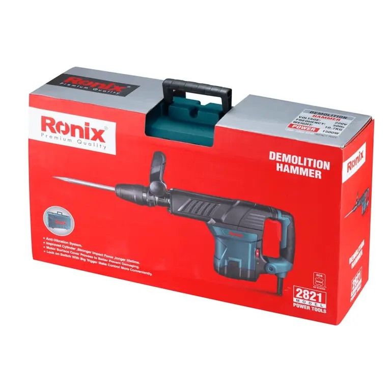 Ronix 2821 Demolition Hammer (12kg – 27J) Powerful Impact, Lightweight Design, And Professional-Grade Durability