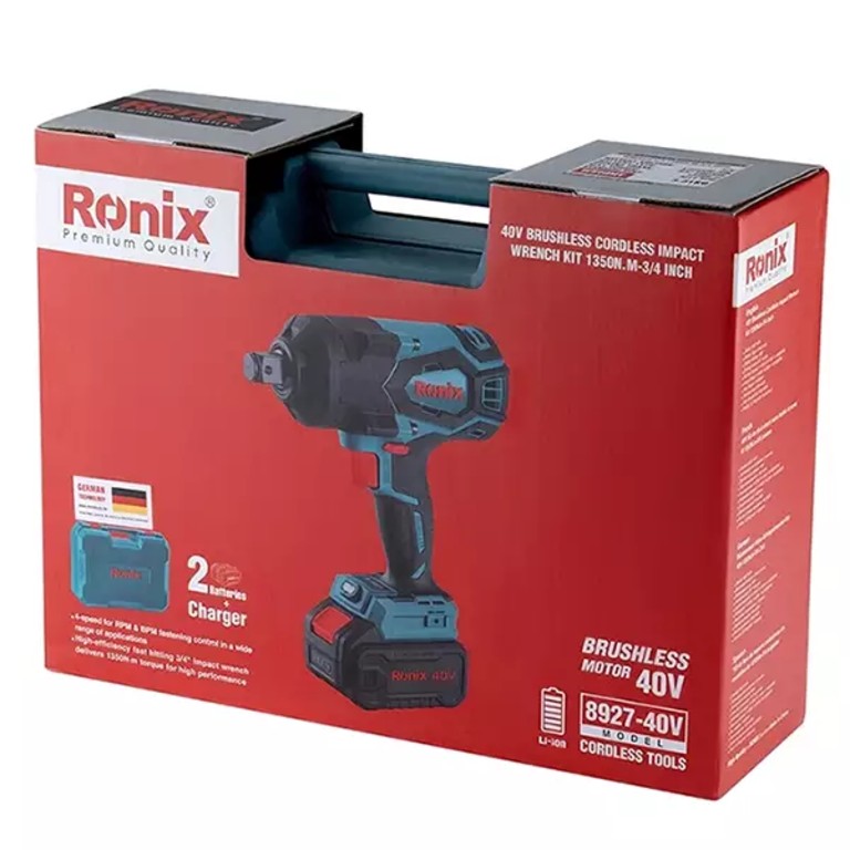 Ronix 8927-40V Cordless Brushless 3/4 Inch Impact Wrench Kit – Professional Power and Precision