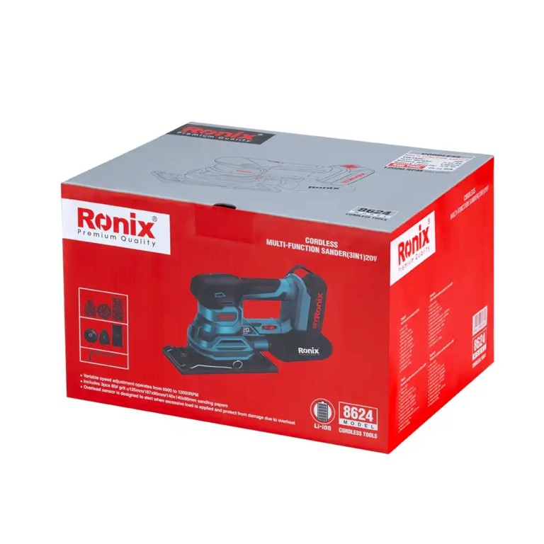 Ronix 8624 Cordless Multi-Function Sander 3-in-1 – Efficiency, Precision, And Professional Finish