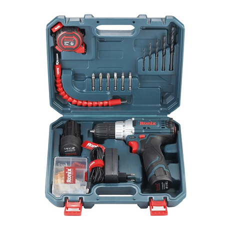 Ronix RS-8613 12V Cordless Drill Set – Compact, Powerful, and Versatile for Precision Drilling and Screwing