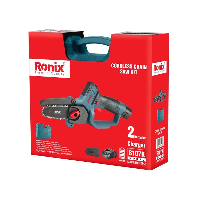 Ronix 8107K 12V Cordless Chain Saw Kit – Compact Power for Professional And DIY Gardening