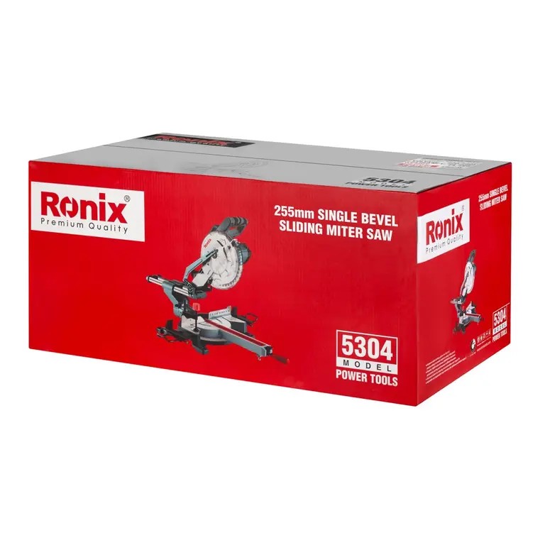 Ronix 5304 Single Bevel Sliding Miter Saw (255mm, 1800W) Precision Sliding Power with Single-Bevel Efficiency for Professional Cutting Performance