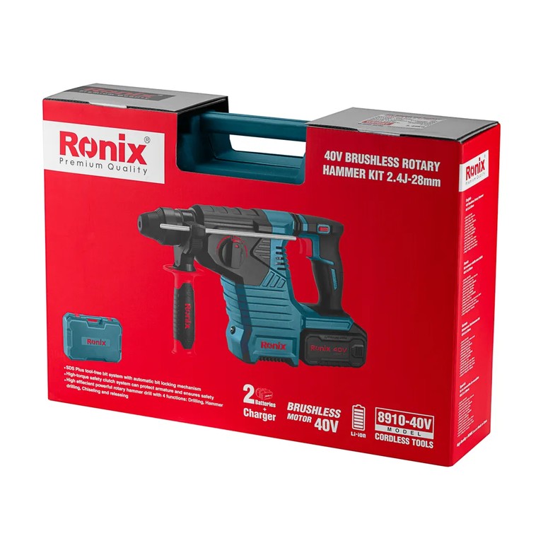 Ronix 8910-40V Brushless Cordless Rotary Hammer Kit – Unmatched Power And Precision in A Compact Design