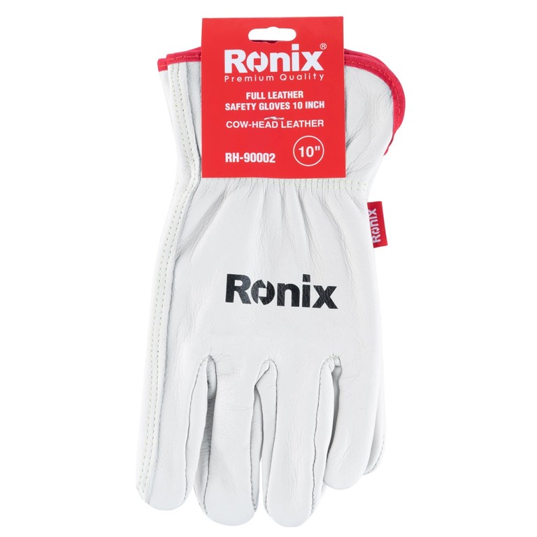 Ronix RH-90002 Full Leather Safety Gloves – Premium Cow-Head Leather Driver & Industrial Protection Gloves