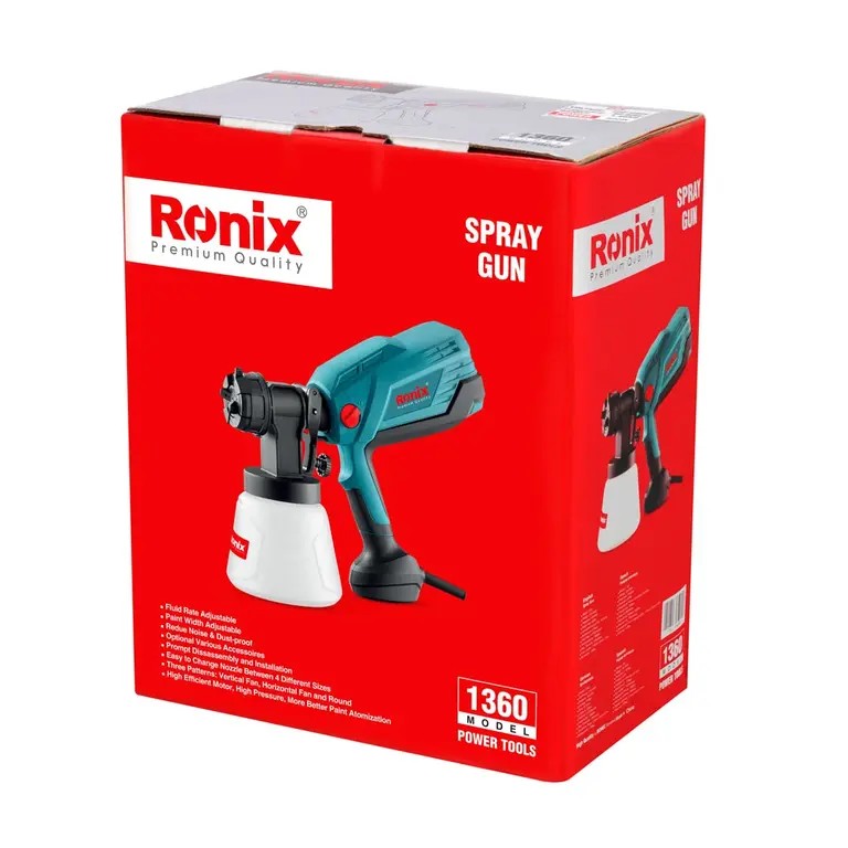 Ronix 1360 HVLP Electric Spray Gun – High-Power Professional Painting Performance with Maximum Precision and Efficiency