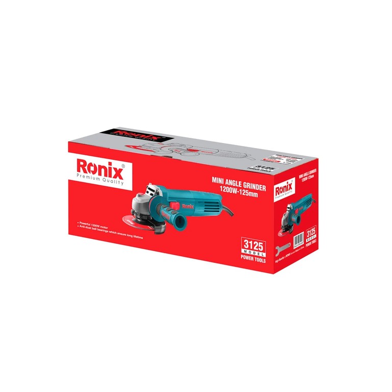 Ronix 3125 Mini Angle Grinder (120mm – 1200W) High-Performance Engineering for Heavy-Duty Precision Work