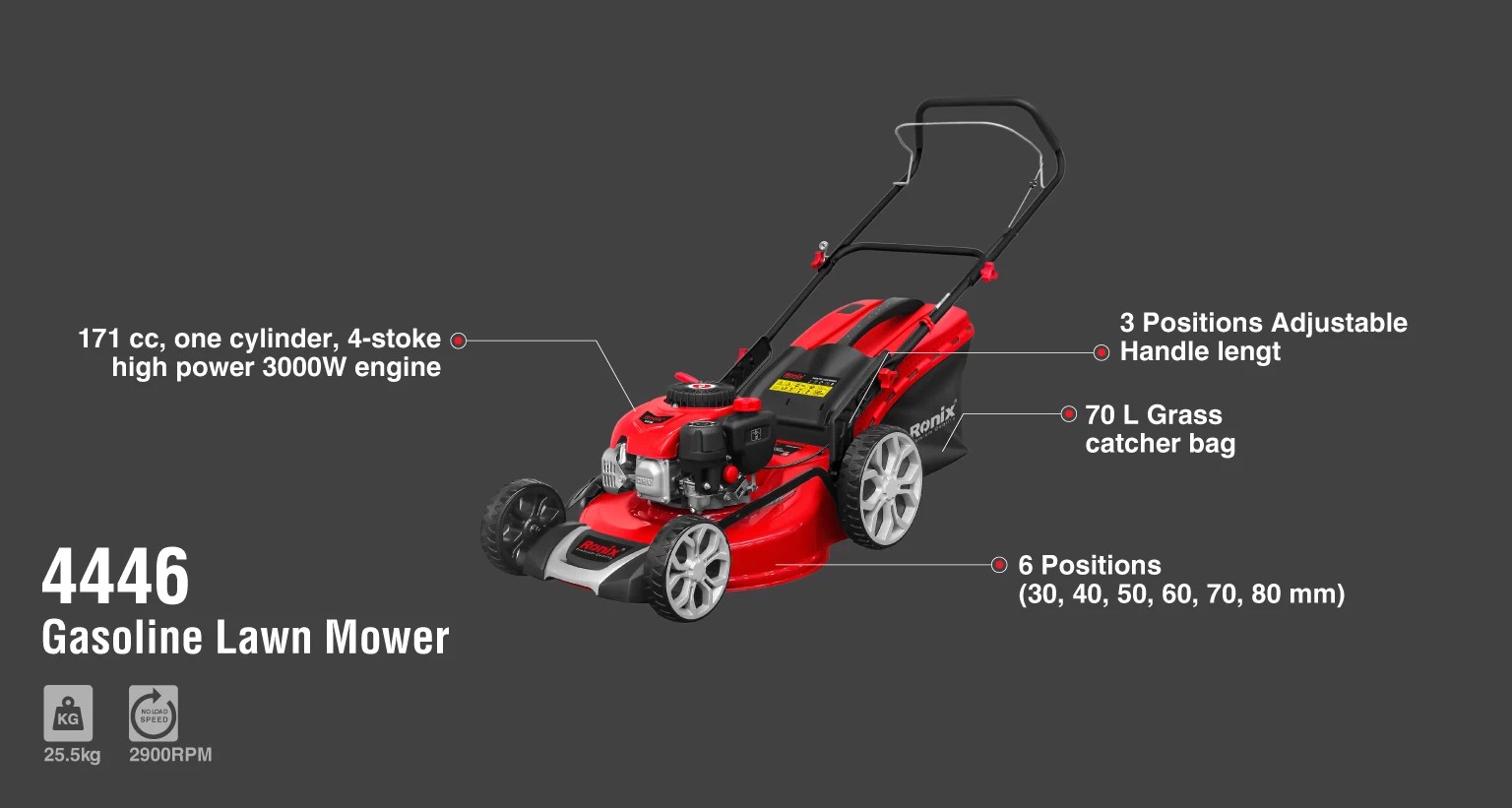 4446 Gasoline Lawn mower-Ronix Tools (2)