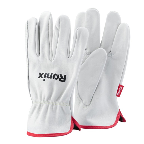 Ronix RH-90002 Full Leather Safety Gloves – Premium Cow-Head Leather Driver & Industrial Protection Gloves
