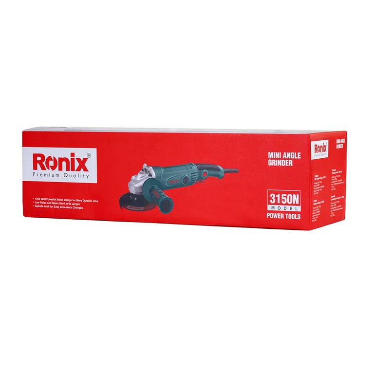 Ronix 3150N Mini Angle Grinder (115mm – 1050W) Optimized Power, Enhanced Control, and Everyday Reliability