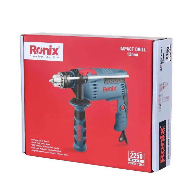 Ronix 2250 Impact Drill (850W, 13mm): Compact Power, High-Speed Precision, and Reliable Performance for Professional Drilling Applications