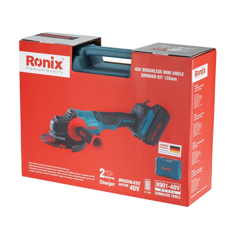 Ronix 8901-40V безчетков комплект мини ъглошлайф – прецизност и мощност