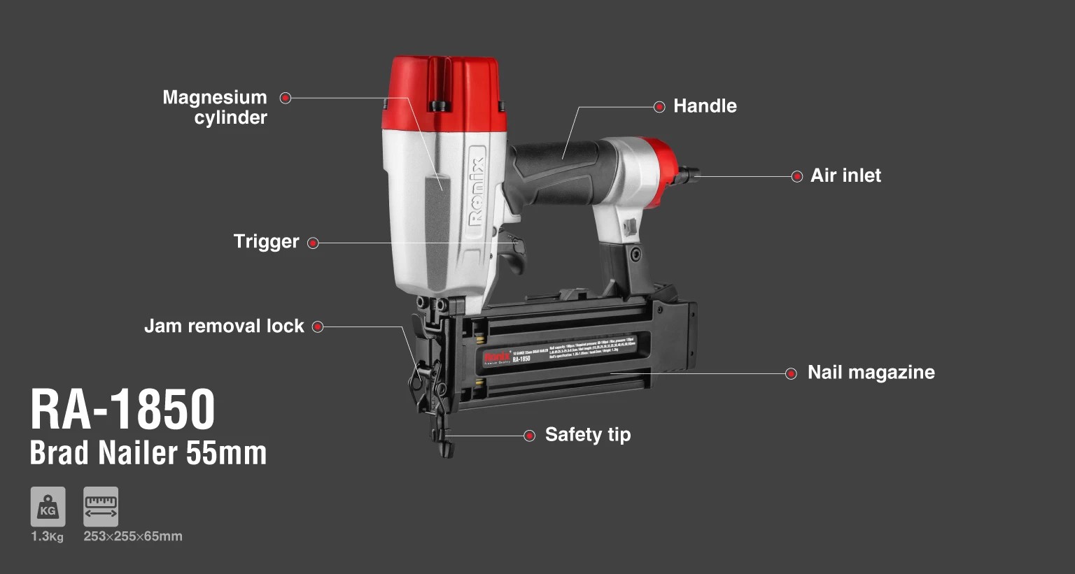 RA-1850 Brad Nailer-Ronix Tools (2)