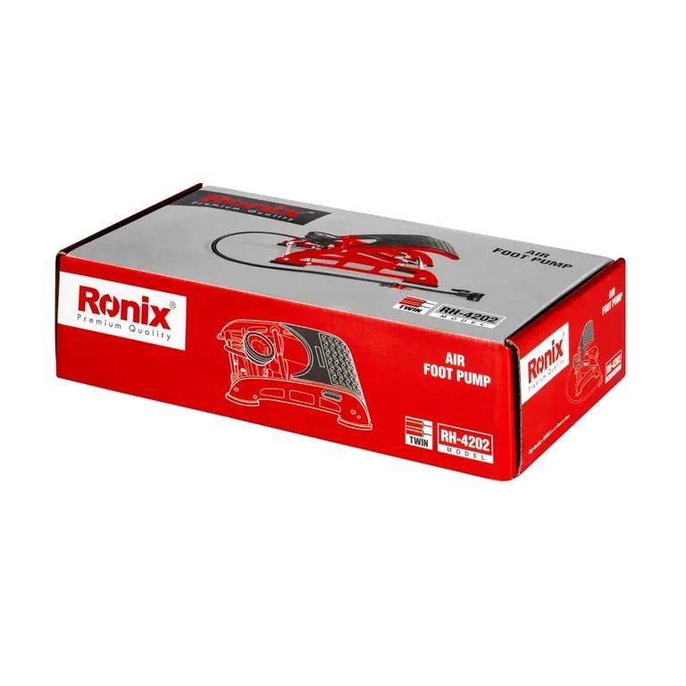 Ronix RH-4202 Air Foot Pump – Dual-Cylinder High-Pressure Power, Precision, and Professional Inflation Performance